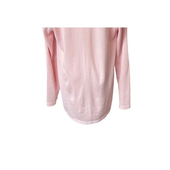 Talbots Pink Cardigan Sweater Size M Long Cotton Lightweight Oversized Dainty - Picture 7 of 10